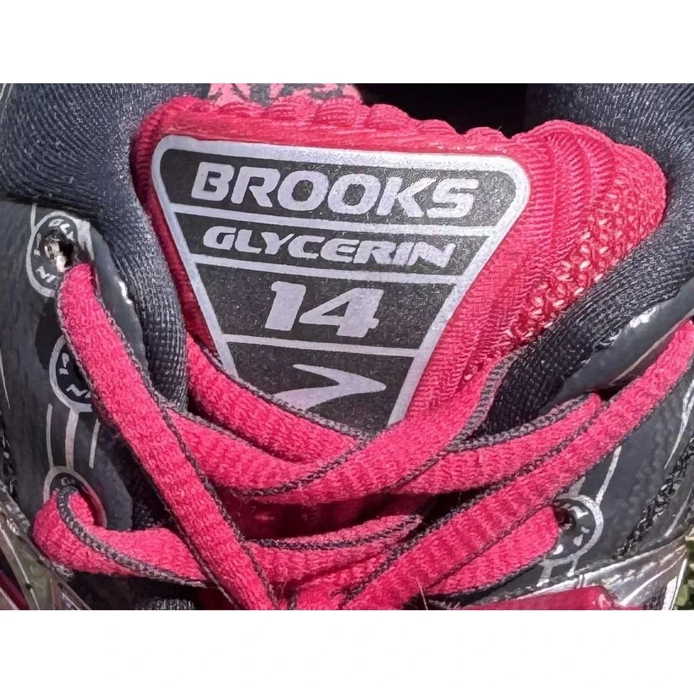 Brooks Glycerin 14 Shoes Womens Size 9.5 Pink Gray Running Sneakers 1202171B093